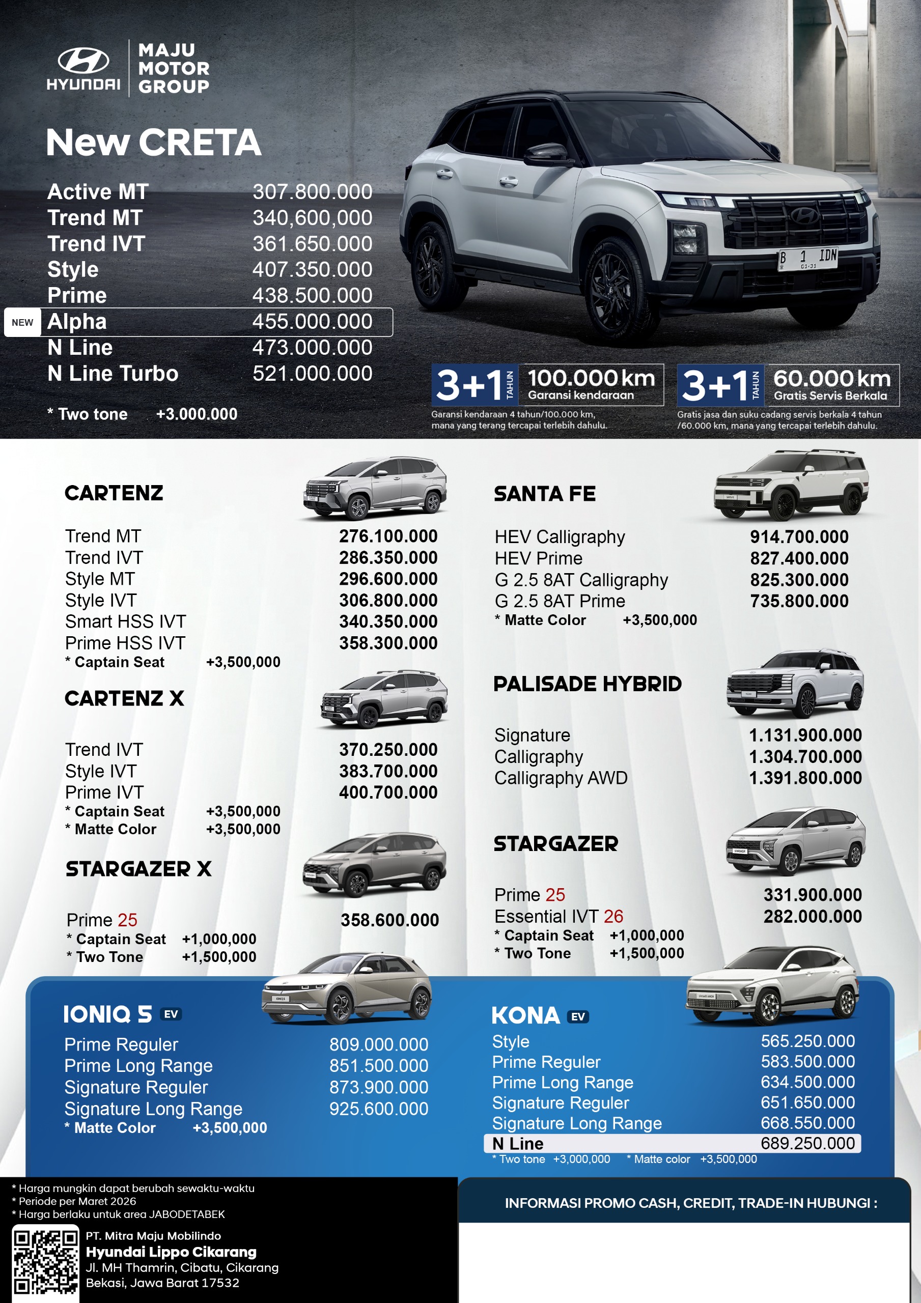 harga hyundai cikarang